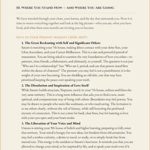 May include: A book page with text discussing evolutionary synthesis and personal development. The text includes headings and numbered points about self-reflection, relationships, and the liberation of the mind.