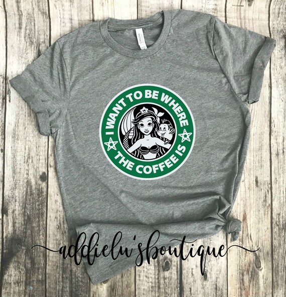 Little mermaid starbucks shirt Clearance