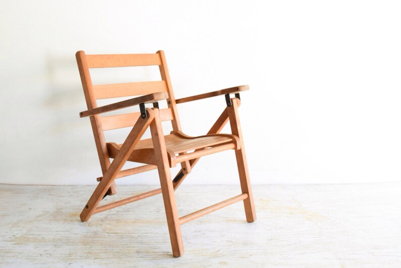 Kid S Chair Child Wood Kids Wooden Folding Deck Or Lawn With Great Vintage Character
