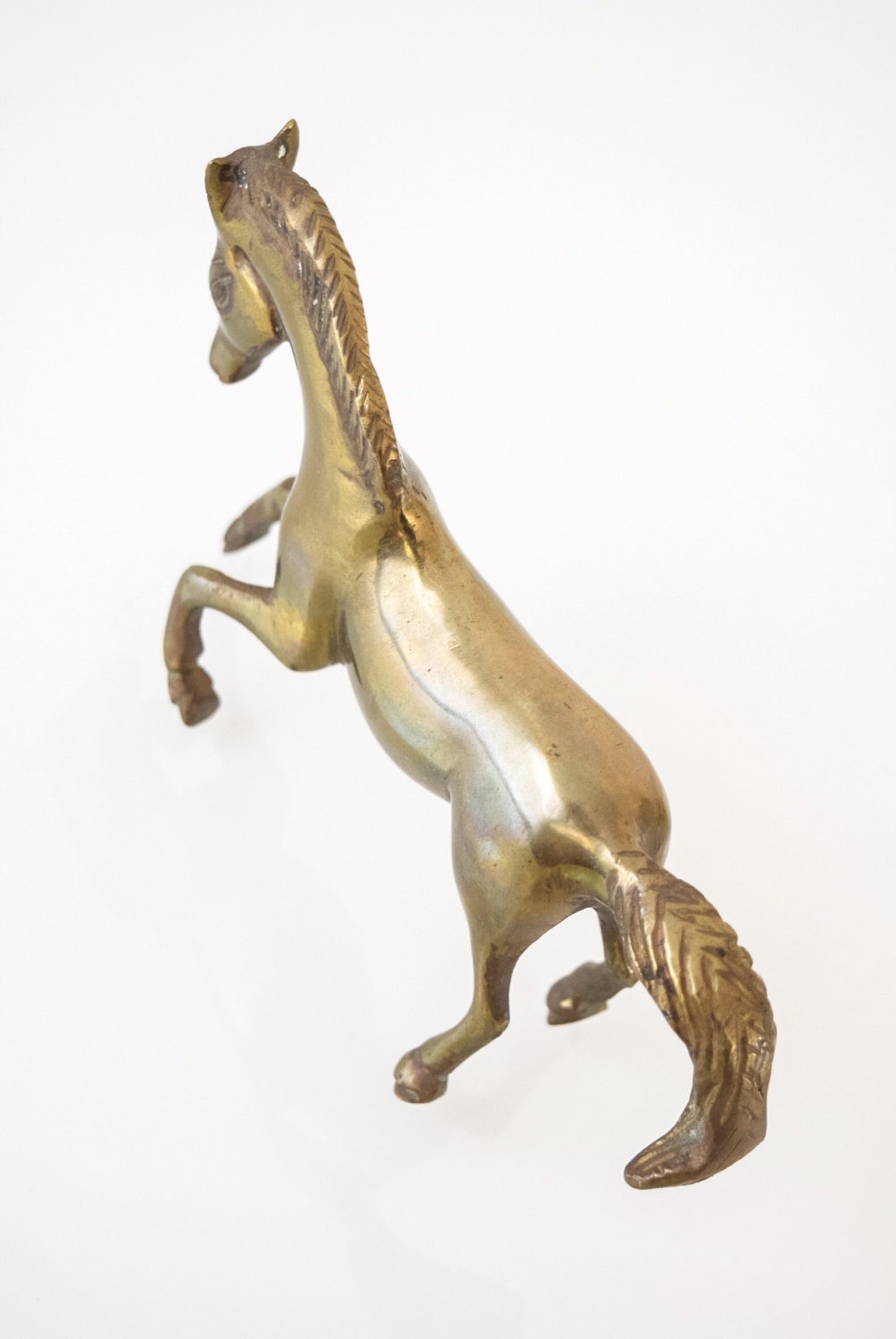 Vintage solid brass small horse statue figurine Etsy