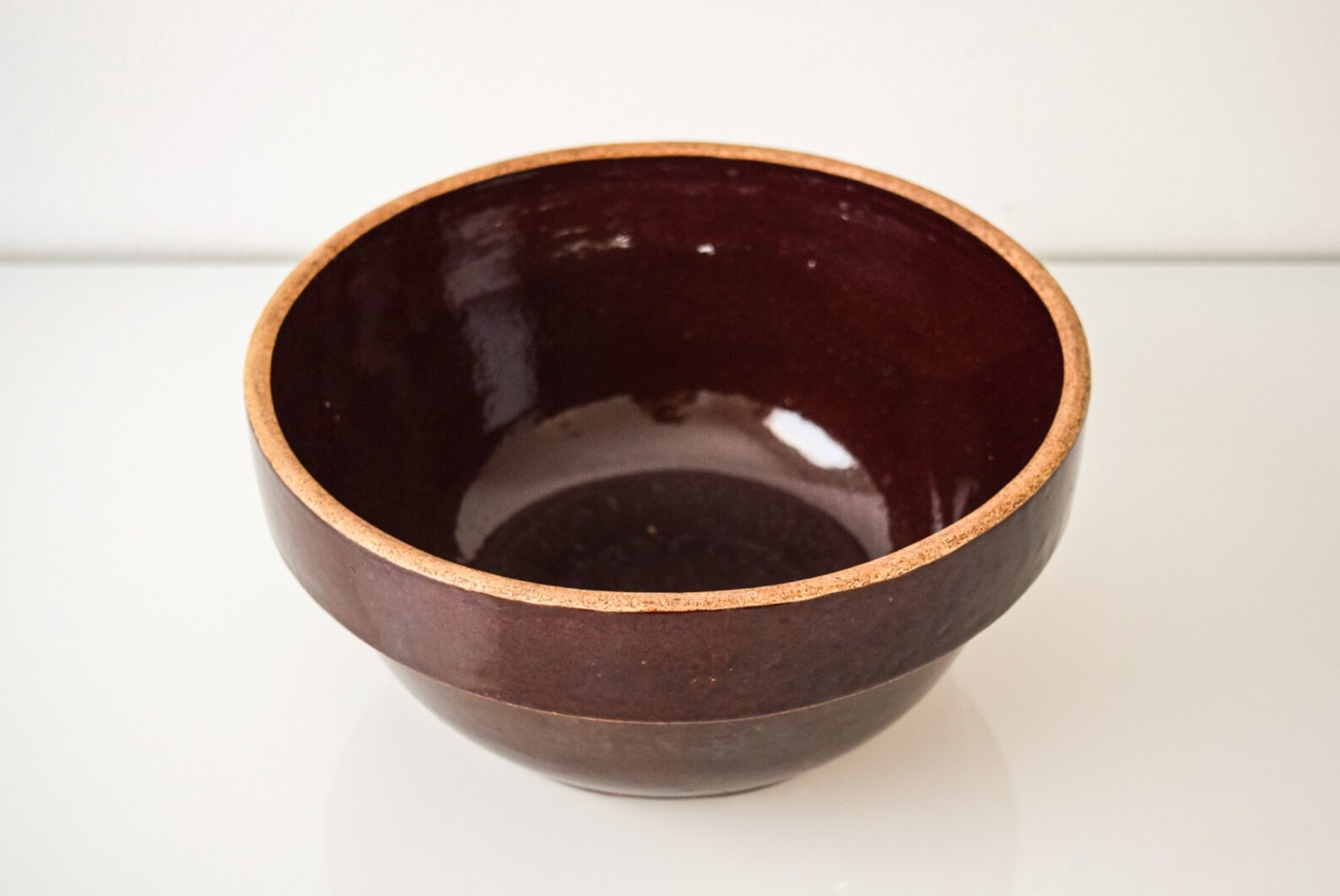 Antique mixing bowl brown stoneware bowl ceramic mixing Etsy