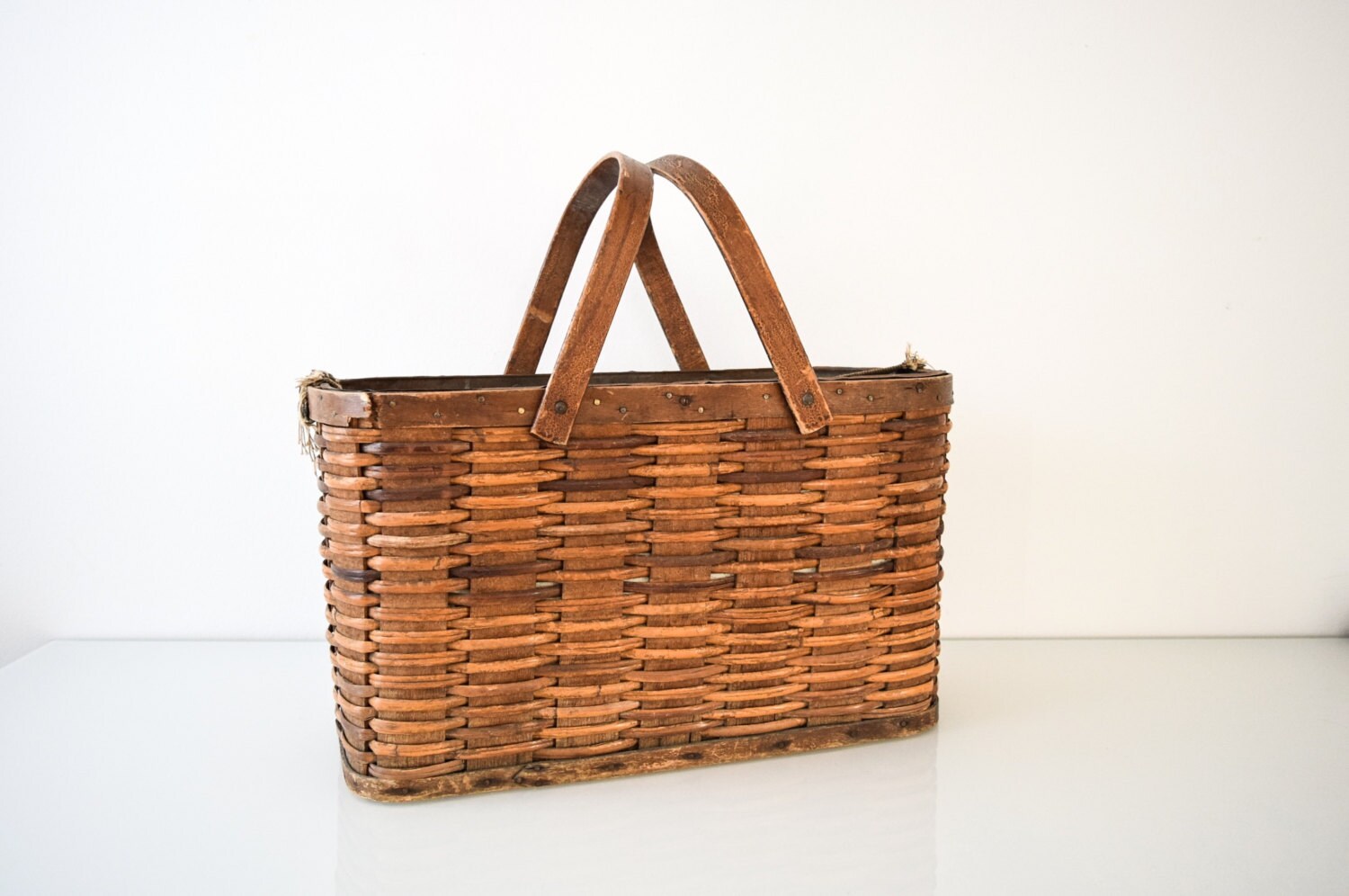 Antique wood basket apple basket gathering basket Etsy