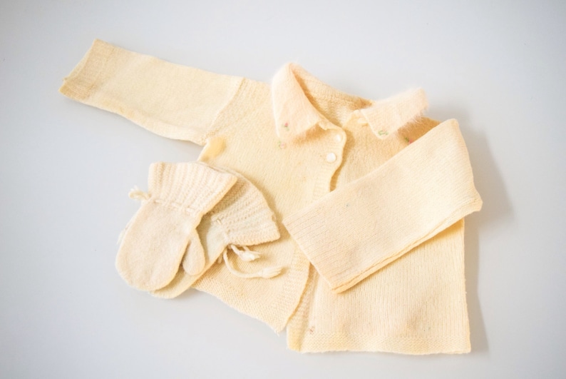 newborn sweater and mittens vintage baby sweater set baby sweater beautiful hand knit vintage baby sweater and mitten set baby mittens