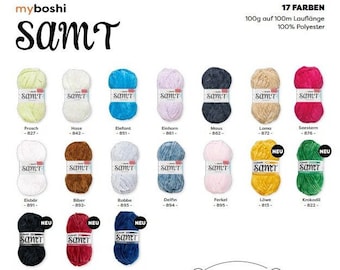 54,90 / 1 kg + myboshi VELVET in 17 colors, 100g = 100 m Amigurumi wool for fluff lovers and fashionistas, suitable for Amigurumi