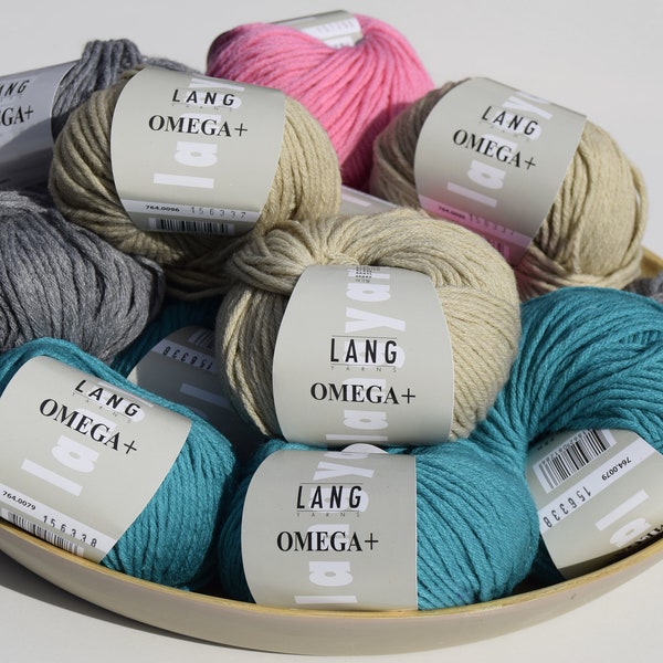 64,-/1kg + OMEGA PLUS by Lang Yarns - toutes les couleurs, 50g = 75 m de fil léger mélangé en microfibres, peau sensible aux allergies