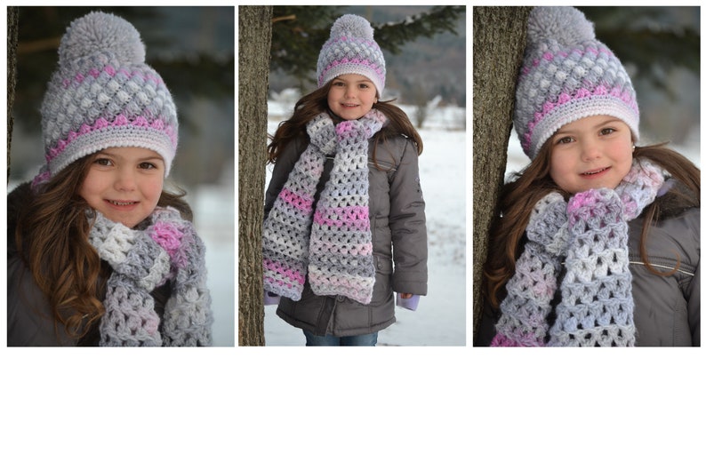 LUXURY H\u00c4KELANLEITUNG Bommelm\u00fctze und Schal h\u00e4keln in Gr\u00f6\u00dfe 42-60 cm Kopfumfang in deutscher Sprache