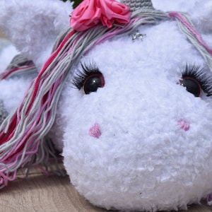 Augen und Wimpern für das  Einhorn der Häkelanleitung STELLA oder jedes andere Plüschtier, Amigurumi, Glitzeraugen, Sicherheitsaugen 20mm