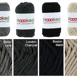 25, / 1kg HOOOKED Soft Cotton, dans toutes les couleurs, 50g 85 m, pour le crochet et le tricot parfait pour les vêtements et amigurumis, 100% recyclé image 9