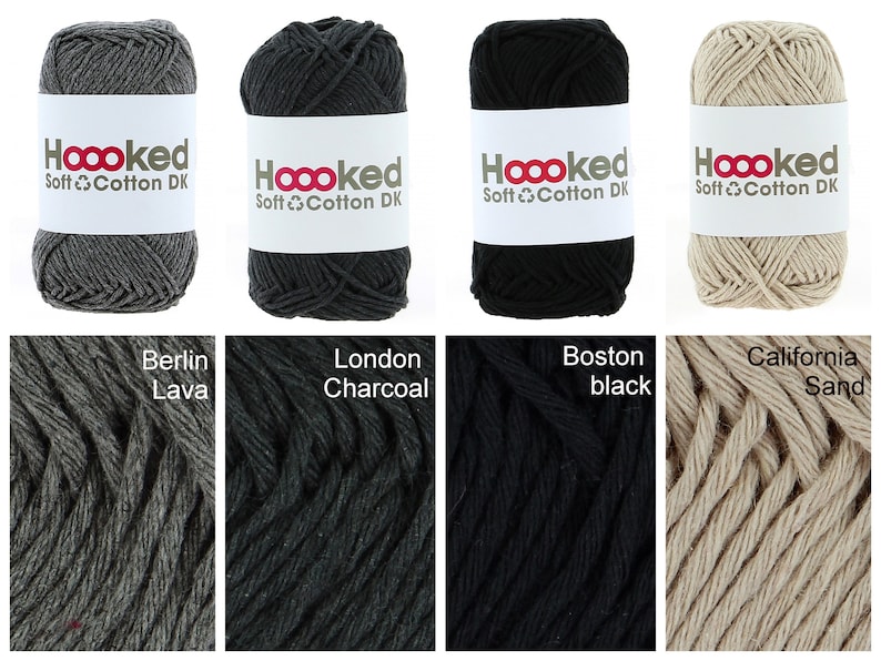 25, / 1kg HOOOKED Soft Cotton, dans toutes les couleurs, 50g 85 m, pour le crochet et le tricot parfait pour les vêtements et amigurumis, 100% recyclé image 9