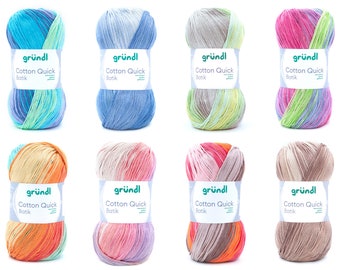 COTTON QUICK BATIK by Gründl, gradient yarn, 100% cotton - 100g = 260m, Oeko-Tex certified, yarn for crocheting/knitting