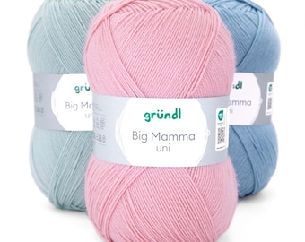 BIG MAMMA - 400g = 1040m, giant ball of yarn from Gründl, 100% polyacrylic, Öko-Tex certified yarn, for crocheting and knitting, great colors