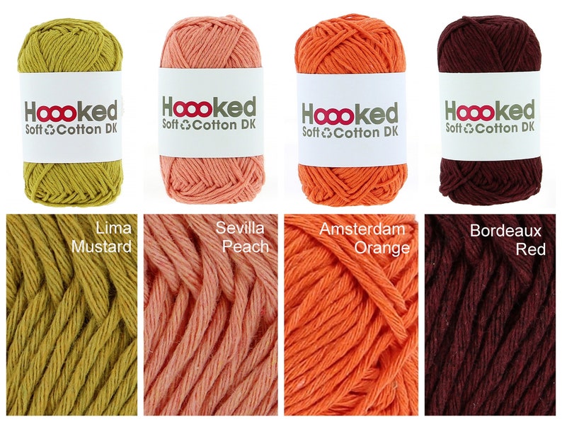 25, / 1kg HOOOKED Soft Cotton, dans toutes les couleurs, 50g 85 m, pour le crochet et le tricot parfait pour les vêtements et amigurumis, 100% recyclé image 4