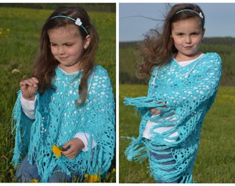 CROCHET INSTRUCTIONS + MYRIA + summer poncho, hooded poncho, all sizes, instructions in German