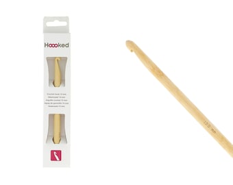 HOOOKED bamboo crochet hook 9 mm, 10 mm or 12 mm made of Eco-friendly bamboo, length 17 cm