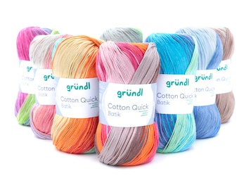 COTTON QUICK BATIK by Gründl, gradient yarn, 100% cotton, 100g = 260m, Oeko-Tex certified, yarn for crocheting/knitting
