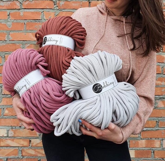 Bobbiny Flechtkordel - JUMBO 9mm hochwertige geflochtene Kordel Häkeln Stricken Makramee für Homeaccessiores nach Öko Tex Standard 100