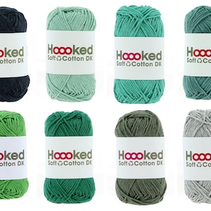 25,- / 1kg + HOOOKED Soft Cotton, in all colors, 50g = 85 m, for crocheting and knitting perfect for clothes and amigurumis, 100% recycled