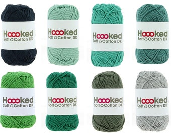 25,- / 1kg + HOOOKED Soft Cotton, in allen Farben, 50g = 85m, zum Häkeln und Stricken perfekt für Kleidung und Amigurumis, 100% recycelt