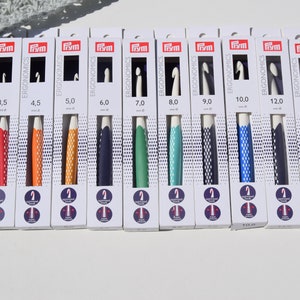 Wollhäkelnadel Ergonomics von Prym, alle Größen, Ergonomischer Griff für eine ermüdungsfreie Handhabung, Häkelnadel, ab 3,0mm-15,0mm