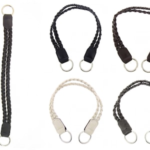 Carrying strap, pocket handle, pocket strap, double braided in 4 different colors, vegan, about 45 cm long with metal rings, handle, strap