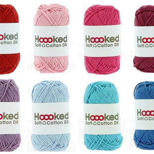 25, / 1kg HOOOKED Soft Cotton, dans toutes les couleurs, 50g 85 m, pour le crochet et le tricot parfait pour les vêtements et amigurumis, 100% recyclé image 2