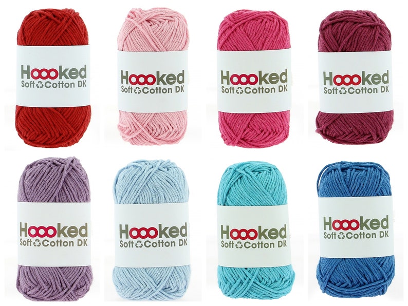 25, / 1kg HOOOKED Soft Cotton, in all colors, 50g 85 m, for crocheting and knitting perfect for clothes and amigurumis, 100% recycled image 2