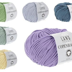 COPENHAGEN by Lang Yarns - all colors, 50g=90 m, 100% cotton (certified organic cotton) yarn, crochet, knitting