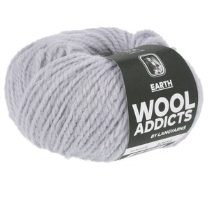 EARTH Wooladdicts van Langyarns lichtgrijs, 50g=65m, stroef alpaca- en merinovezelgaren, voor het haken/breien van mutsen
