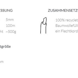 21,80 /1 kg BOBBINY PREMIUM 5mm Durchmesser, 100m LL 500g, geflochtene Kordel mit Polyamidkern Stricken, Häkeln, Makramee Bild 5