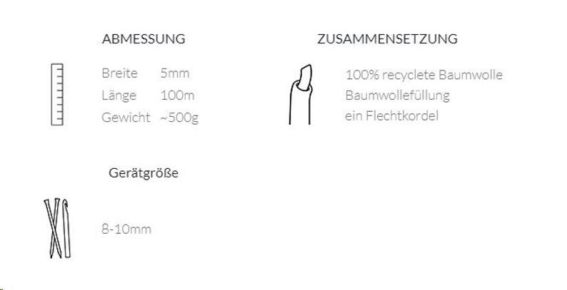 21,80 /1 kg BOBBINY PREMIUM 5mm Durchmesser, 100m LL 500g, geflochtene Kordel mit Polyamidkern Stricken, Häkeln, Makramee Bild 5