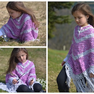 CROCHET PATTERN + NEELAM + Poncho all sizes and with any yarn, summer poncho girls ladies instructions in German