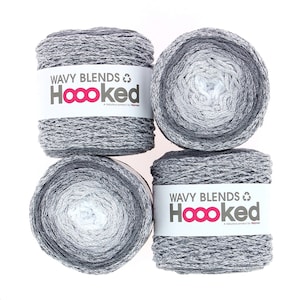HOOOKED Wavy Blends in jouw gewenste kleur, 250g = 260 m, voor haken/breien voor tassen en woonaccessoires, 100% gerecycled