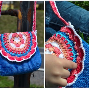 HÄKELANLEITUNG + MARIZZA + Mandala, Mädchentasche häkeln, Handtasche Täschchen Umhängetasche für Kinder Anleitung  in deutscher Sprache