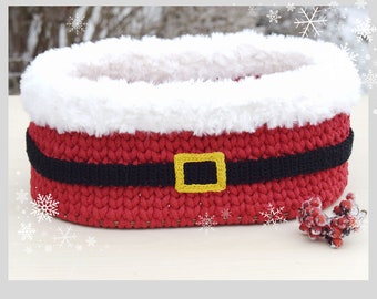 CROCHET INSTRUCTIONS + X-Mas + Christmas gift basket, Santa Claus, basket with a wooden base, instructions in German