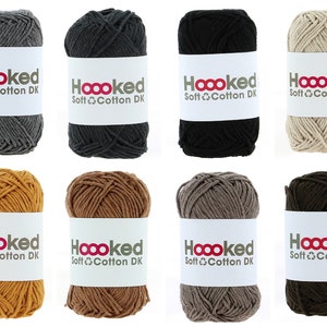 Soft Cotton DK / HOOOKED – 100 % recycelte Baumwolle • 50 g ≈ 85 m • ideal für Amigurumi, Kleidung & Accessoires recycelt, Ökotex Standard