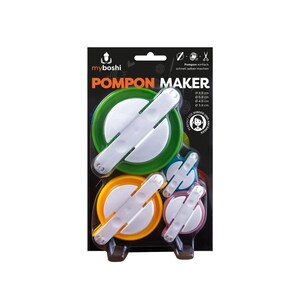myboshi Pompom Maker Set with 4 sizes: 3.8 cm, 4.8 cm, 6.8 cm and 8.8 cm, pom-pom templates in a set made of durable plastic, with instructions