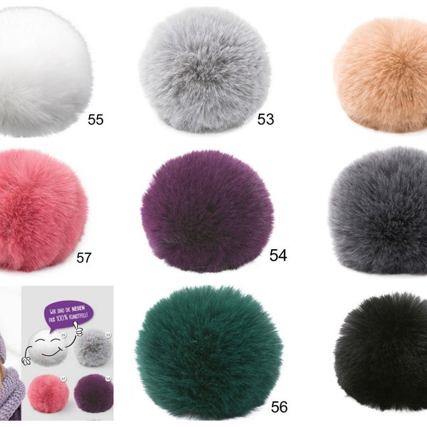 Bobble panda, fausse fourrure, pompon fausse fourrure, pompon, pompon fourrure, artisanat, pompon chapeau, pompon chapeau