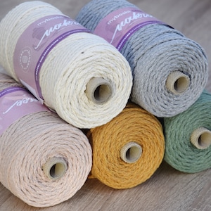 MACRAMEE by myboshi, 4 mm twisted or braided 400g = 100 m, 100% cotton fibers, macrame, knotting for home decoration, boho look