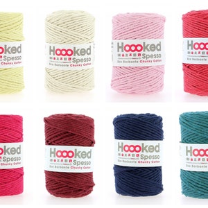 HOOOKED SPRESSO, macramé cotton yarn, 500g = 127 m, undyed, recycled cotton fibers for macramé, for home decoration