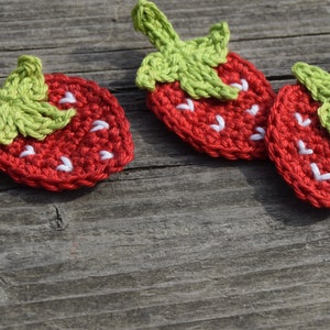 CROCHET INSTRUCTIONS STRAWBERRY appliqué, crochet appliqué, scatter decoration, decoration for autumn, instructions in German image 2