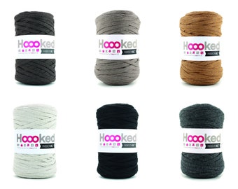 35,- / 1kg + HOOOKED Ribbon XL, in Wunschfarbe 250g = 120m, zum Häkeln und Stricken perfekt für Taschen und Wohnaccessiores. 100%  recycelt