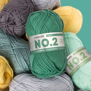 NO.2 myboshi in 30 Farben, 50g = 100m vegan aus Baumwolle und Kapok, hautverträglich/wärmeregulierend Ökotex-zertifiziert, perfekt fürs Baby
