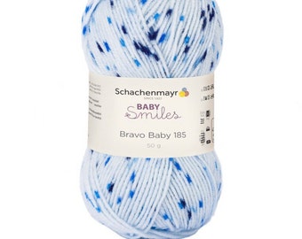 50,- EUR /1kg + Baby Smiles Bravo Baby 185, 50g=185m, Garn für zarte und weiche Babykleidung wie Pullover, Mützen und Romper,  OEKO-TEX 100