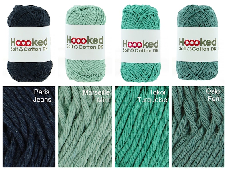 25, / 1kg HOOOKED Soft Cotton, dans toutes les couleurs, 50g 85 m, pour le crochet et le tricot parfait pour les vêtements et amigurumis, 100% recyclé image 7