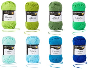 50,- /1kg CATANIA + Schachenmayr, 50g=125 m, fil 100% coton, mercerisé, gazé, pour crocheter et tricoter Oeko-Tex Standard 100