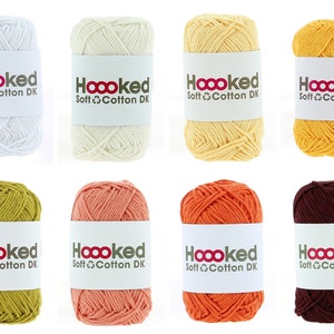 25, / 1kg HOOOKED Soft Cotton, in all colors, 50g 85 m, for crocheting and knitting perfect for clothes and amigurumis, 100% recycled image 1