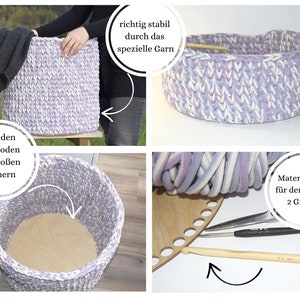 CROCHET INSTRUCTIONS + HEDI + Crochet basket, the most stable basket to crochet yourself, home decoration, toy basket, living basket, instructions in German