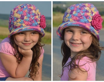CROCHET INSTRUCTIONS + EMILY + summer hat, sun hat for children from size 45 cm to 54 cm head circumference, to expand, instructions in German