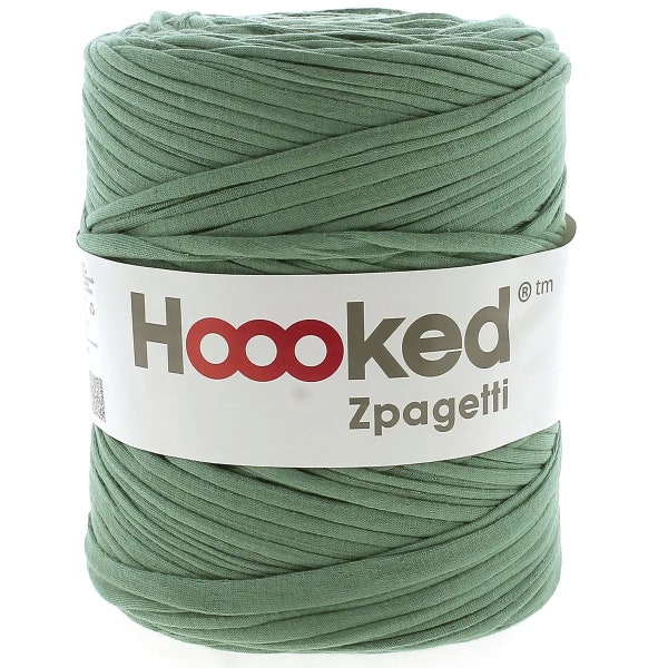 12,84 / 1kg + HOOOKED Zpagetti Yarn Green Music, 700g = 120 m, pour crocheter et tricoter parfait pour les sacs/accessoires pour la maison, 100% recyclé