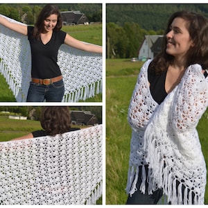 CROCHET PATTERN + RESA + Stole Scarf Triangular Scarf Shoulder Scarf Paero Cuddly Blanket Instructions in German
